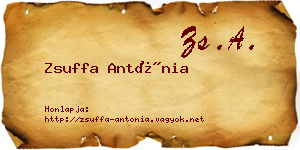 Zsuffa Antónia névjegykártya